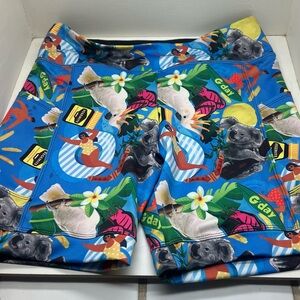 RUN Amok Australia Spandex Colorful Exercise Workout Weight Shorts M